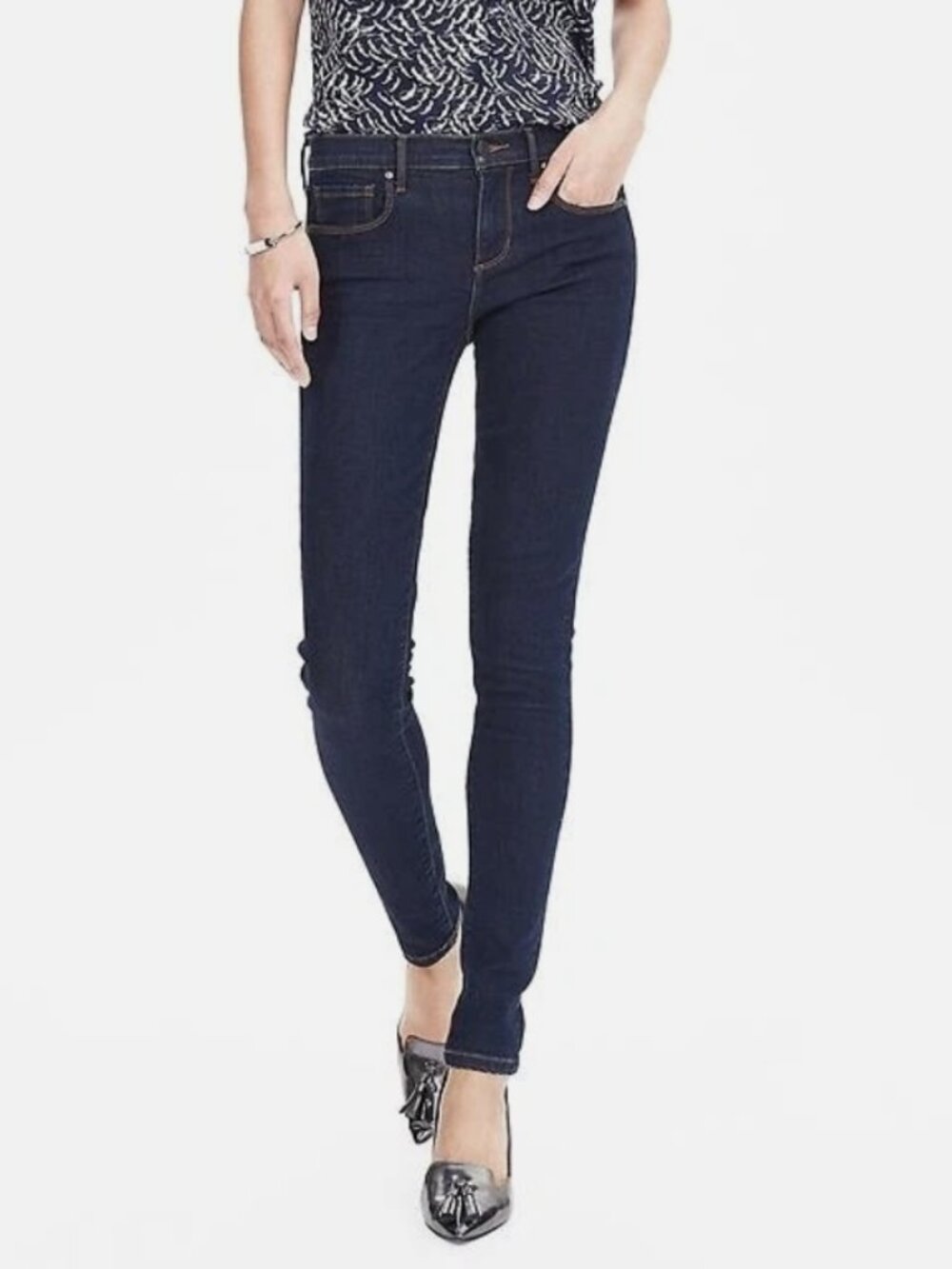 Banana Republic Dark Indigo Blue Stretch Low Rise Skinny Jeans